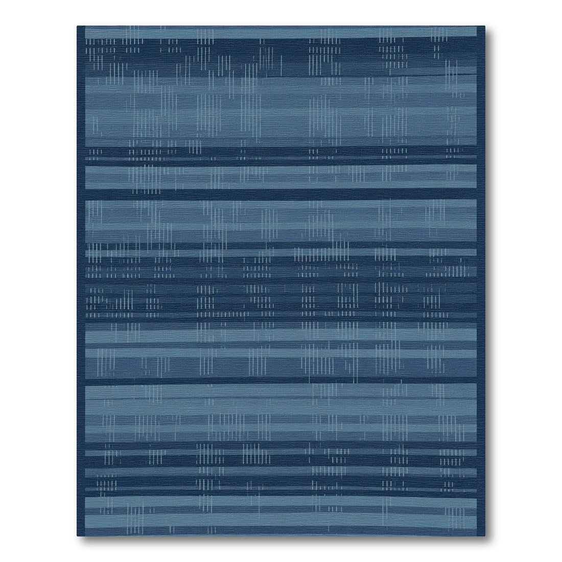 Deep Azure Striped Linear Texture Rug