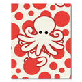 Animated Red Octopus Polka Dot Area Rug