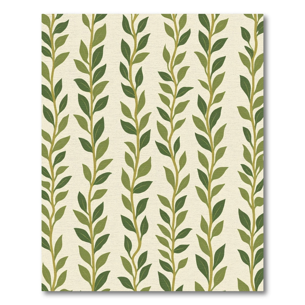 Verdant Green Vine Vertical Stripe Rug