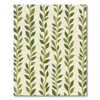 Verdant Green Vine Vertical Stripe Rug