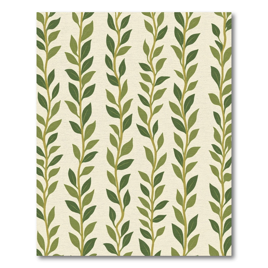 Verdant Green Vine Vertical Stripe Rug