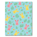 Pink Yellow Bunny Tropical Fern Rug