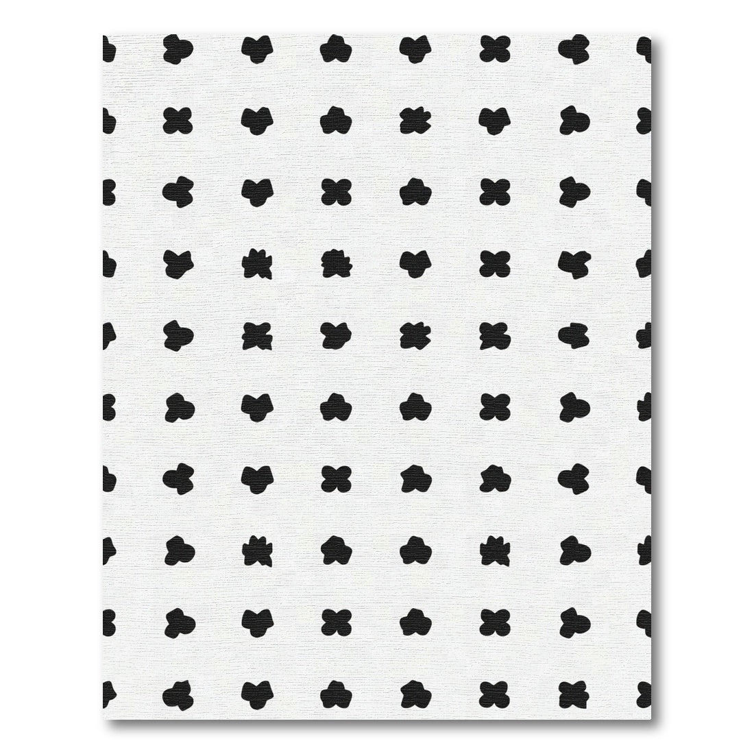 Black White Abstract Blossom Rug