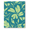 Teal Light Green Leafy Vine Rug