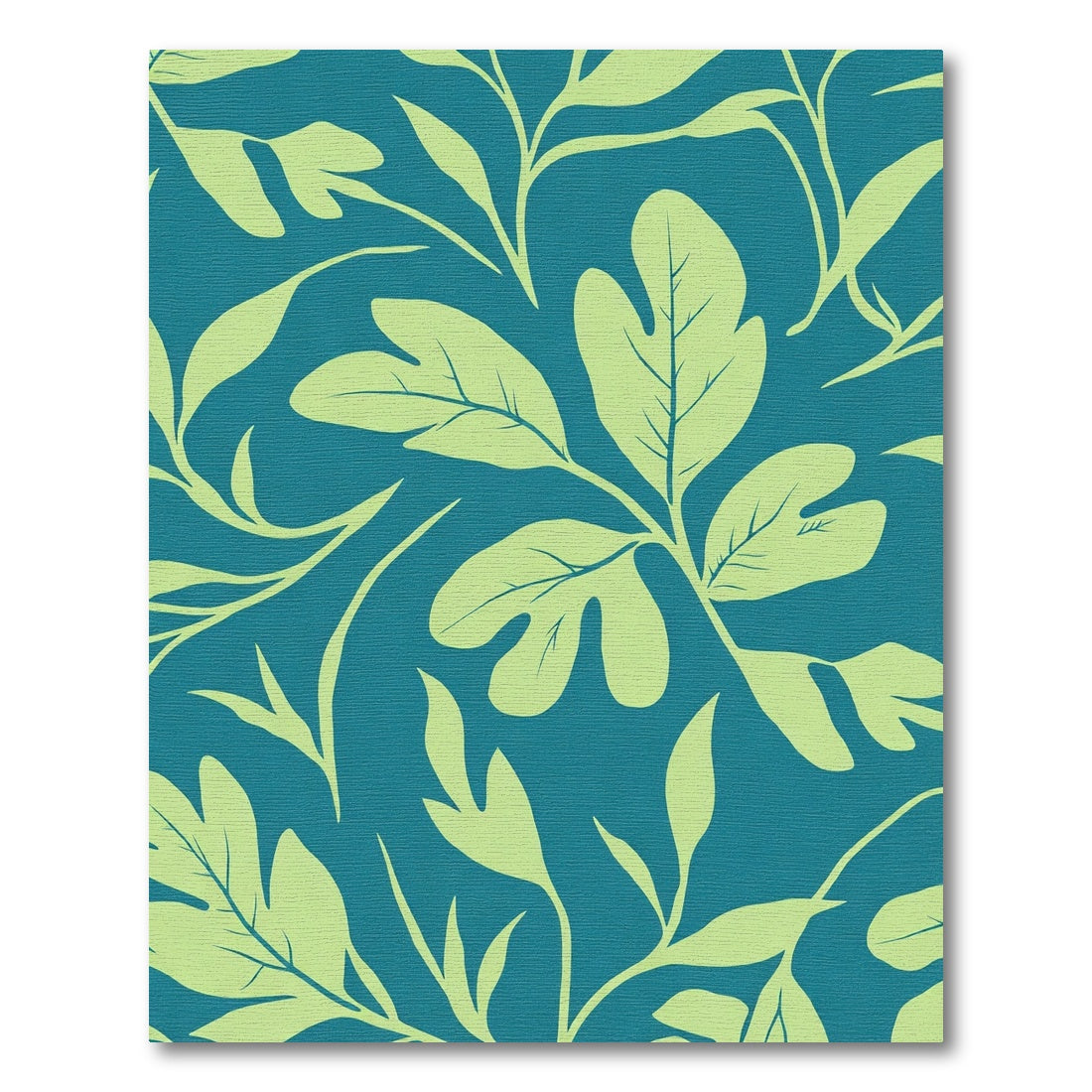 Teal Light Green Leafy Vine Rug