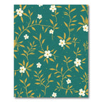 Teal Golden Floral Vine Accent Rug