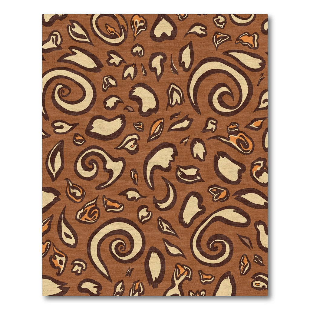 Brown Cream Animal Spots Swirls Rug