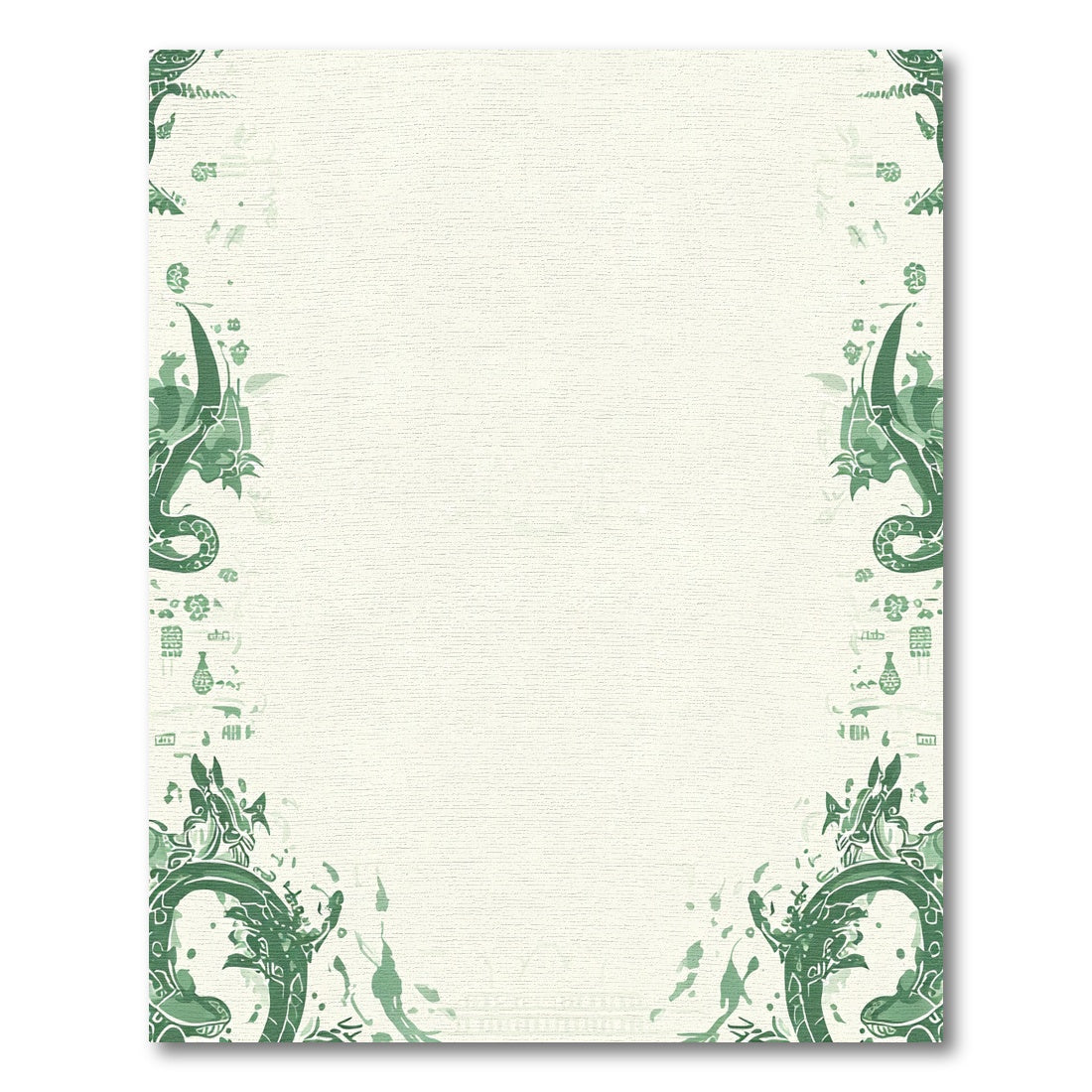 Emerald Dragon Border Cream Rug
