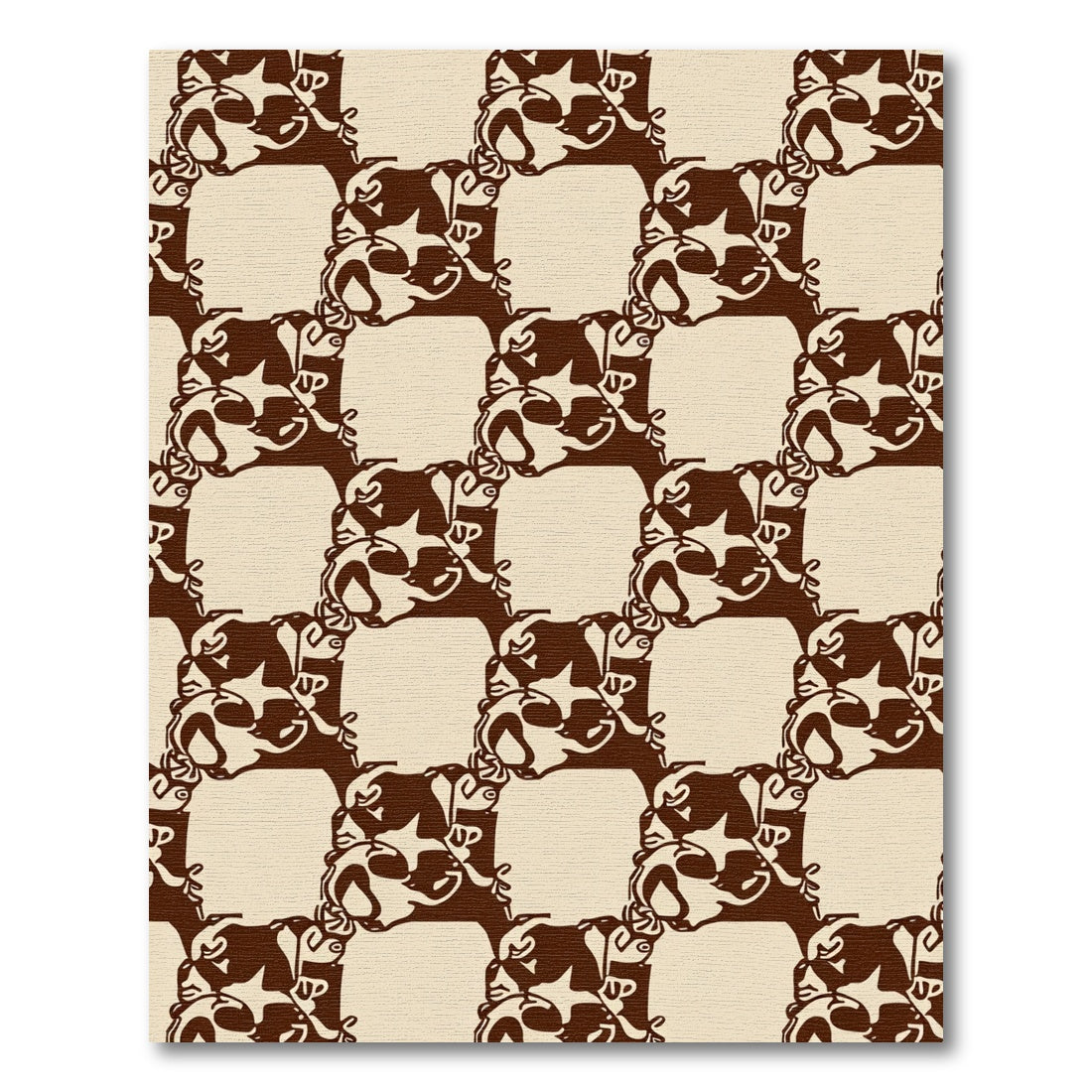 Abstract Square Silhouette Reversible Rug