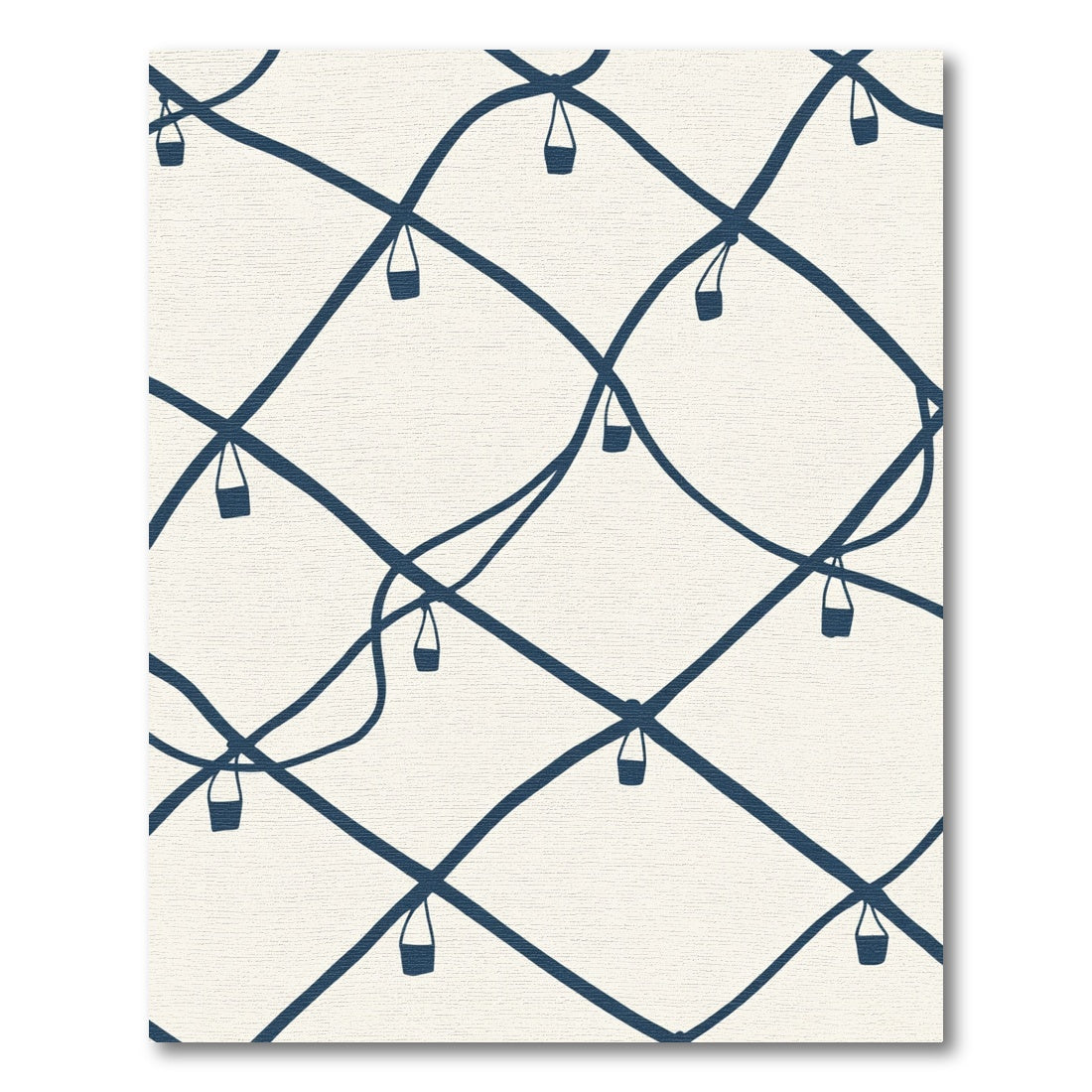 Navy Lantern String Abstract Rug