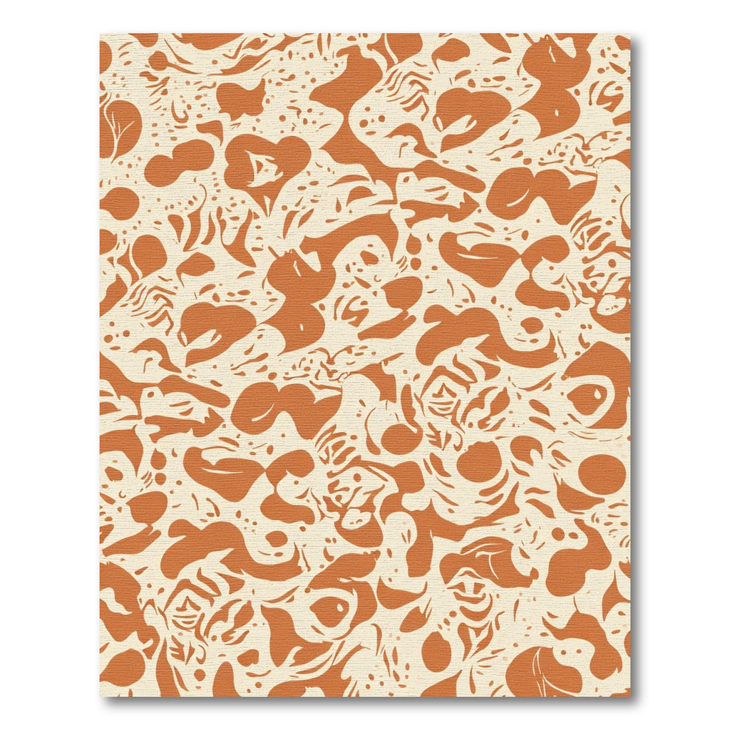 Terracotta Abstract Organic Cream Rug