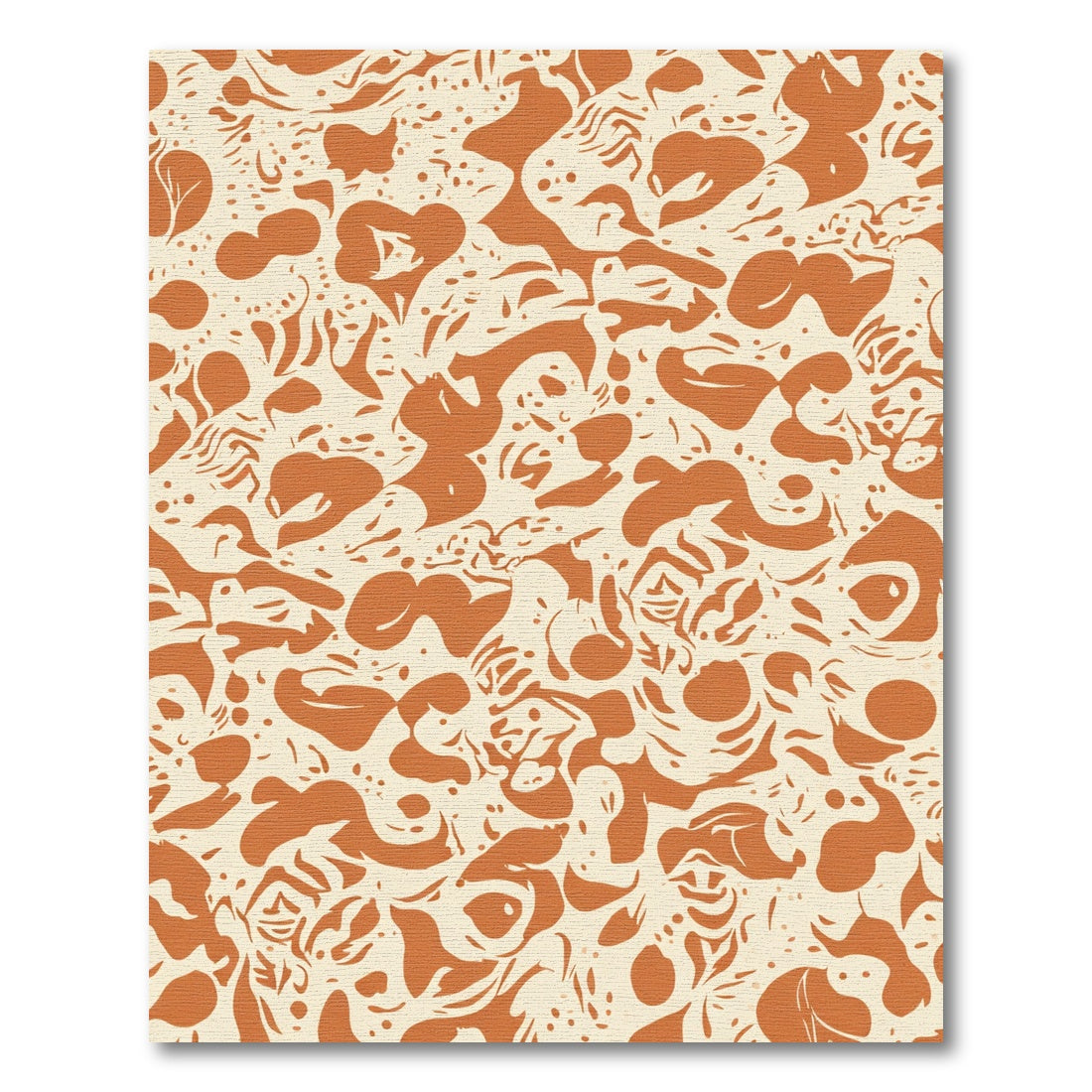 Terracotta Abstract Organic Cream Rug