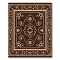 Chocolate Cream Ornate Scroll Vine Artwork Rug