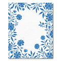Classic Blue Floral Vine Border Rug