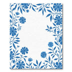 Classic Blue Floral Vine Border Rug