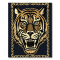 Magnificent Tiger Face Golden Border Rug