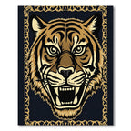 Magnificent Tiger Face Golden Border Rug