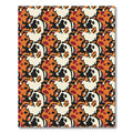 Abstract Orange Black Cream Spots Rug