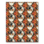 Abstract Orange Black Cream Spots Rug