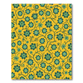 Golden Teal Floral Vine Rug