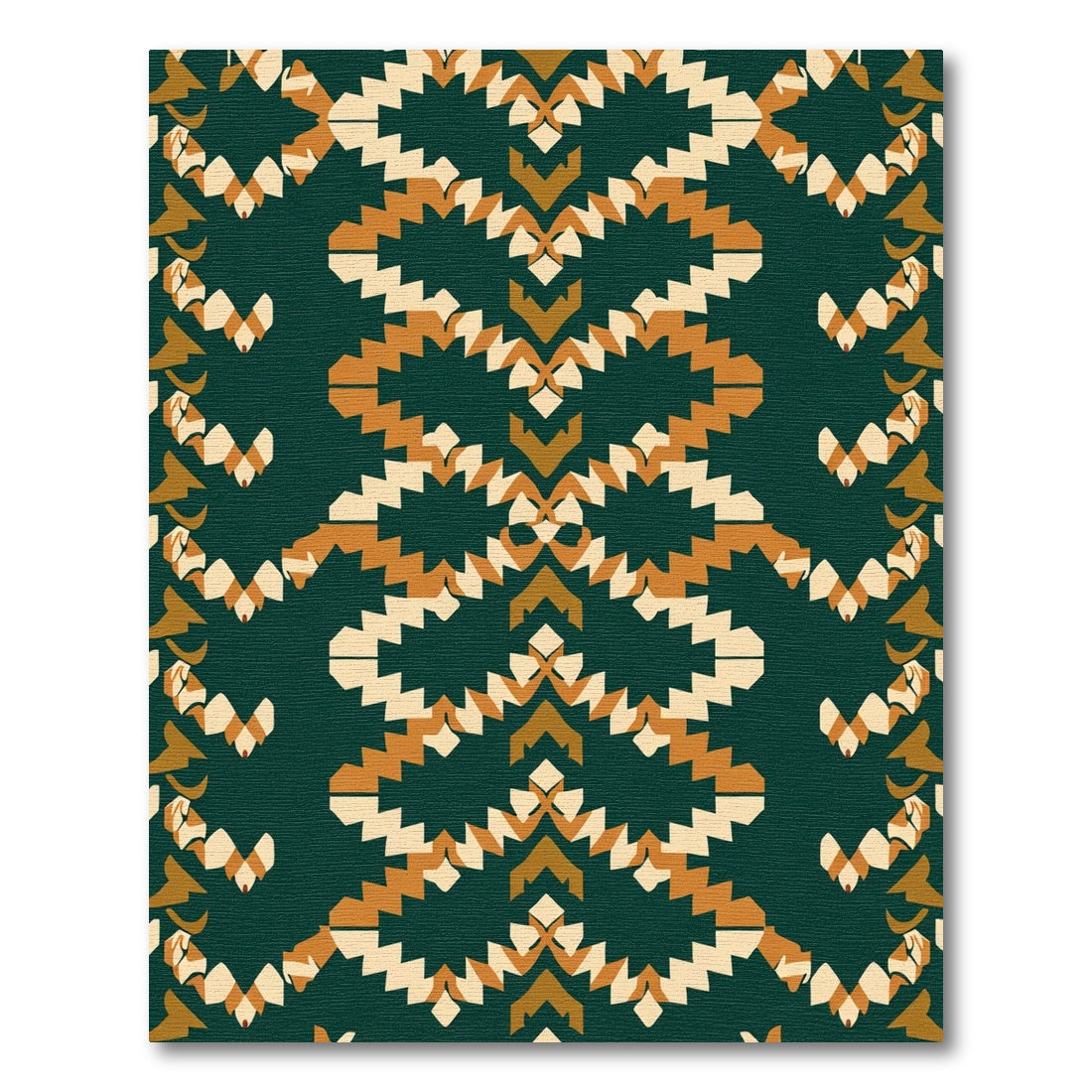 Emerald Geometric Sunburst Medallion Rug