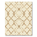 Tan Diamond Geometric Lattice Rug