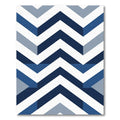 Naval Blue Geometric Chevron Zigzag Rug