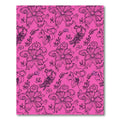 Vibrant Pink Outline Floral Cluster Rug