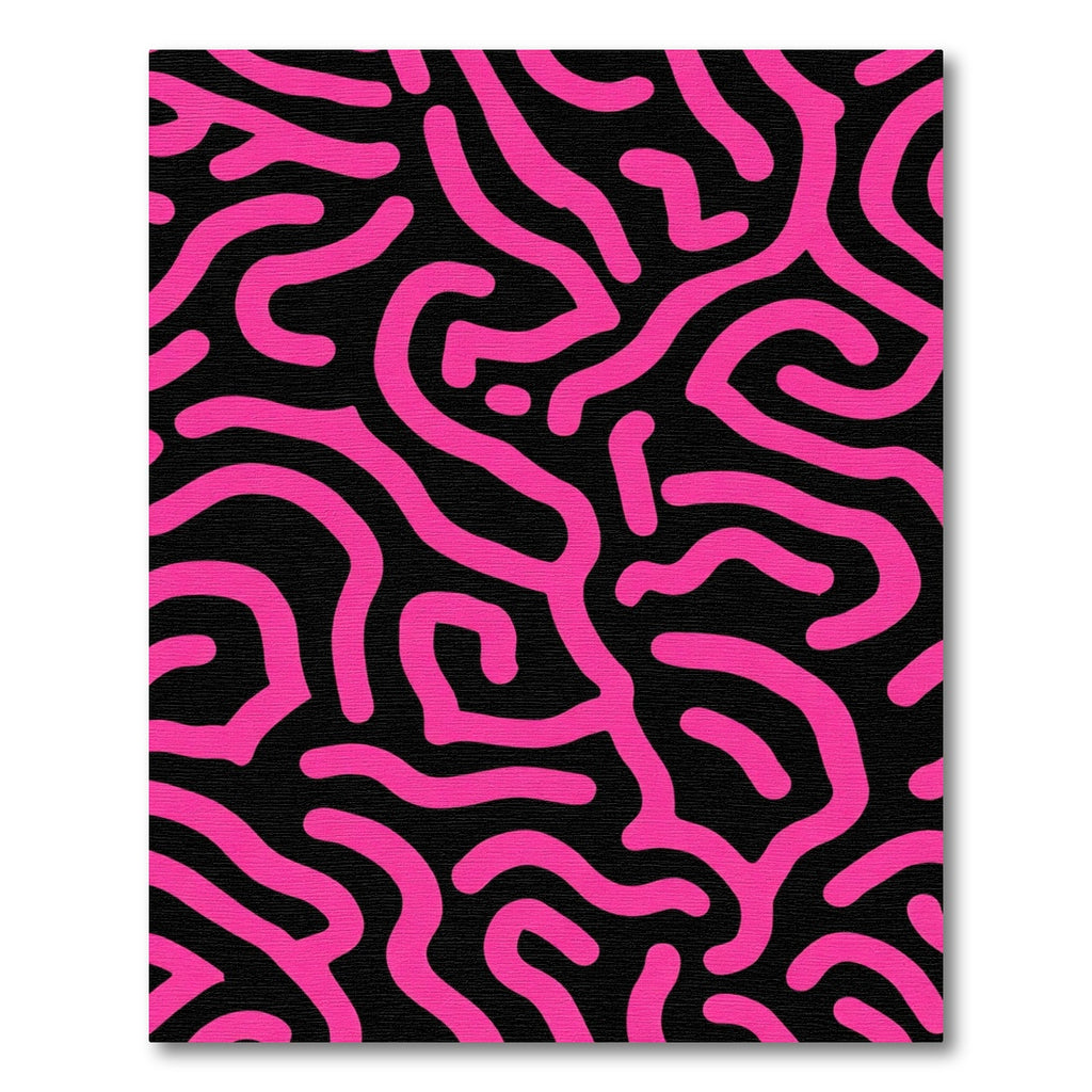 Hot Pink Abstract Maze Rug
