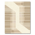 Neutral Tone Geometric Plaid Overlay Rug