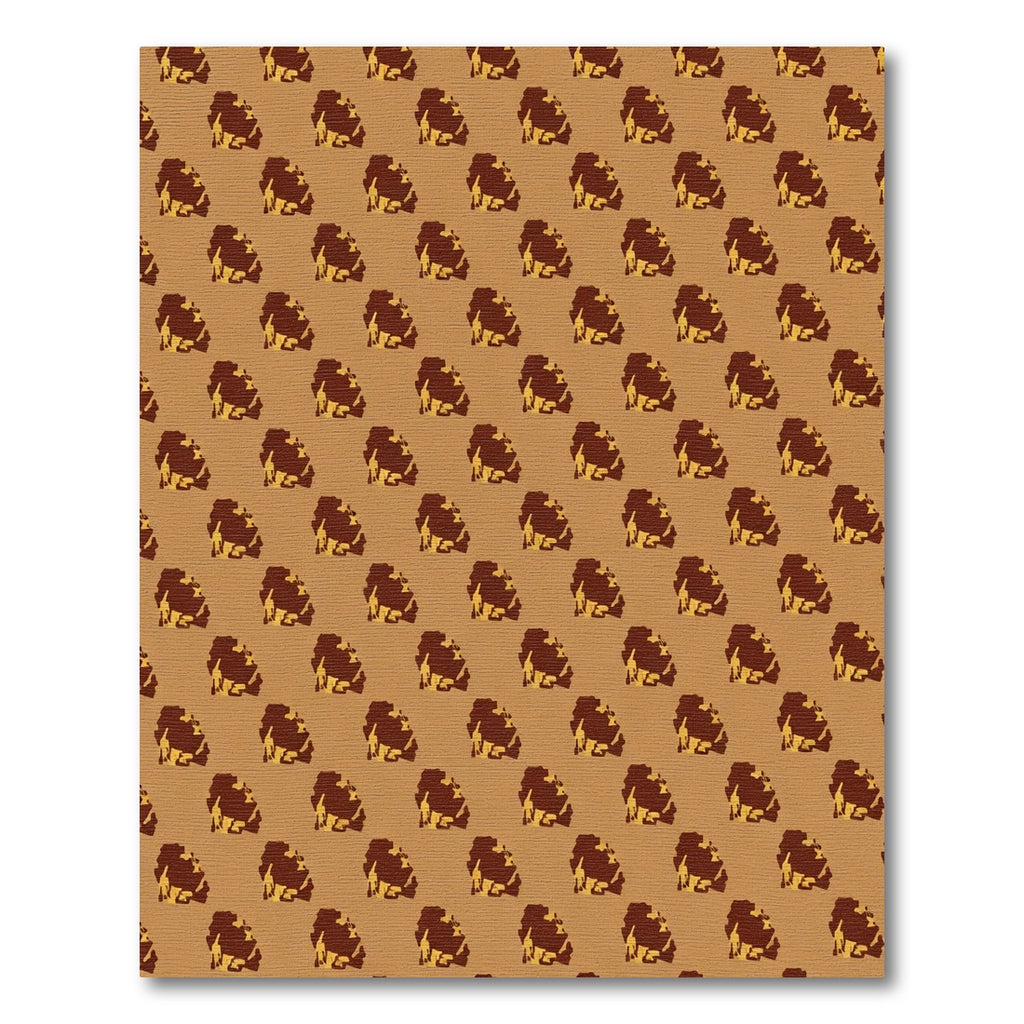 Brown And Gold Abstract Block Rug