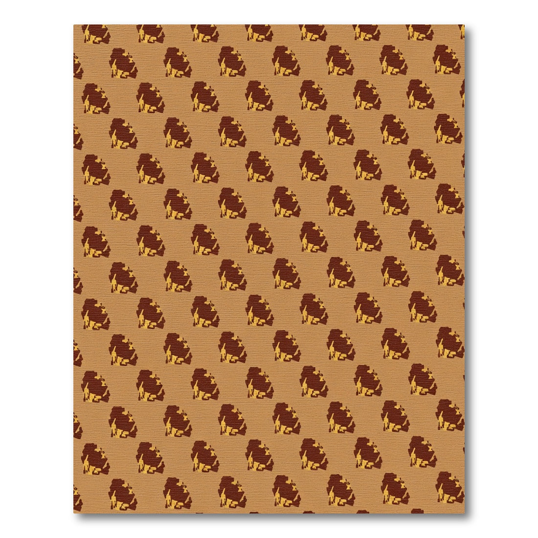 Brown And Gold Abstract Block Rug