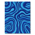 Deep Blue Swirling Abstract Waves Rug
