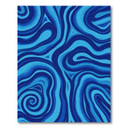 Deep Blue Swirling Abstract Waves Rug