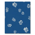 Deep Blue Abstract Tropical Leaves Rug