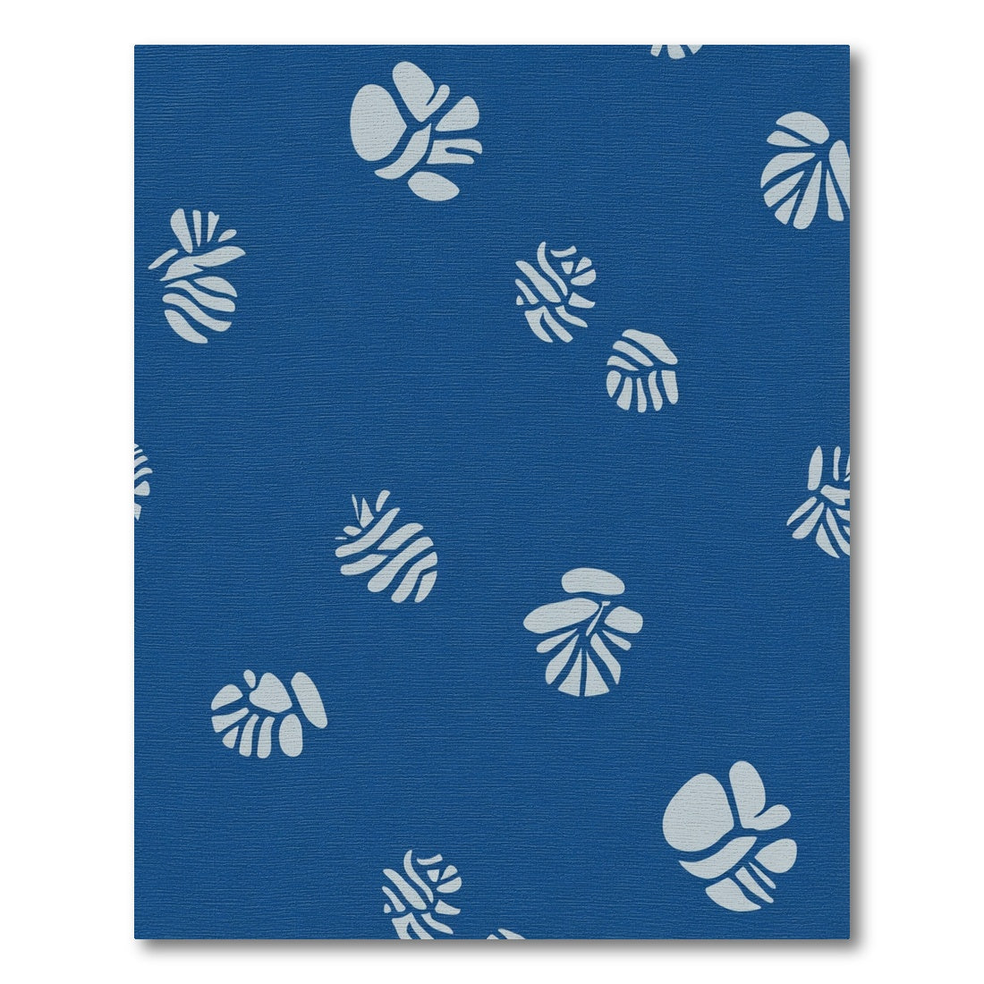 Deep Blue Abstract Tropical Leaves Rug