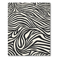 Organic Swirl Black White Lines Rug