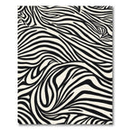 Organic Swirl Black White Lines Rug