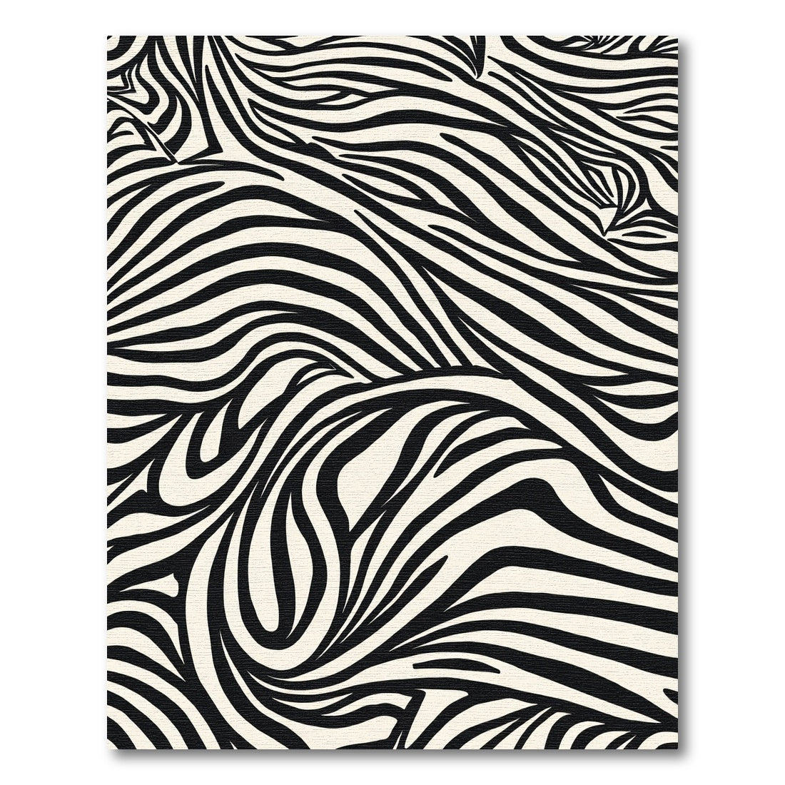 Organic Swirl Black White Lines Rug