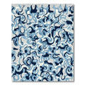 Cool Blue Abstract Swirl Composition Rug