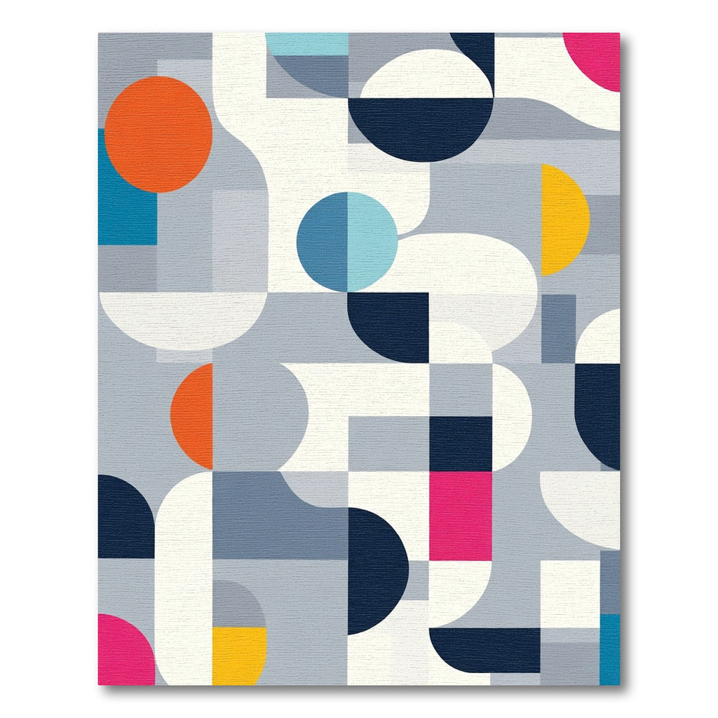 Mid Century Modern Geometric Abstract Shapes Rug