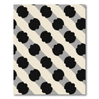Diagonal Black And Cream Spot Rug