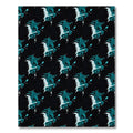 Teal and Black Organic Fluid Shapes Rug