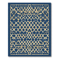Midnight Blue Geometric Lattice Rug