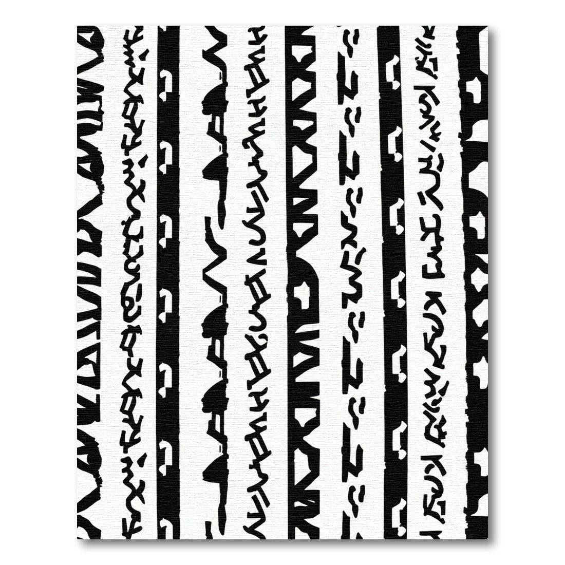Bold Black Linear Brushstroke Stripe Rug