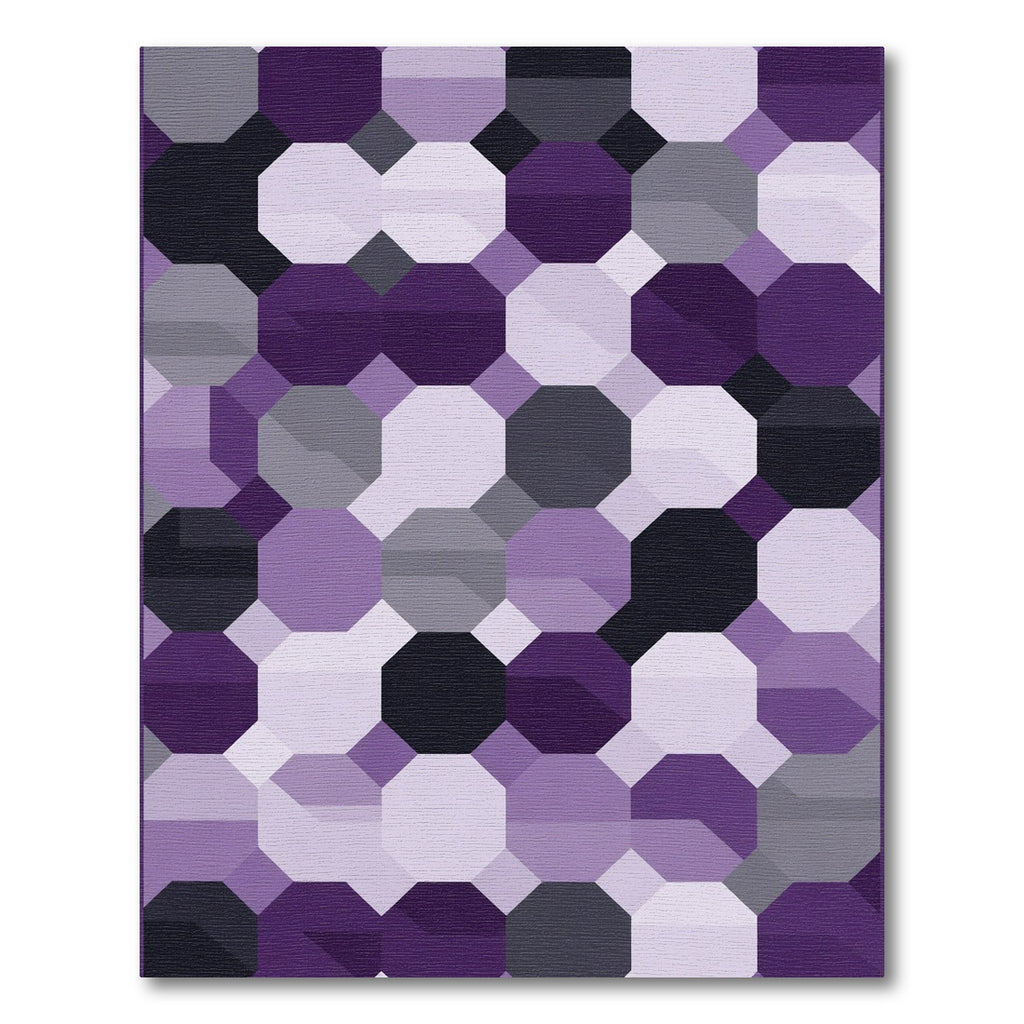 Modern Purple Geometric Octagon Rug