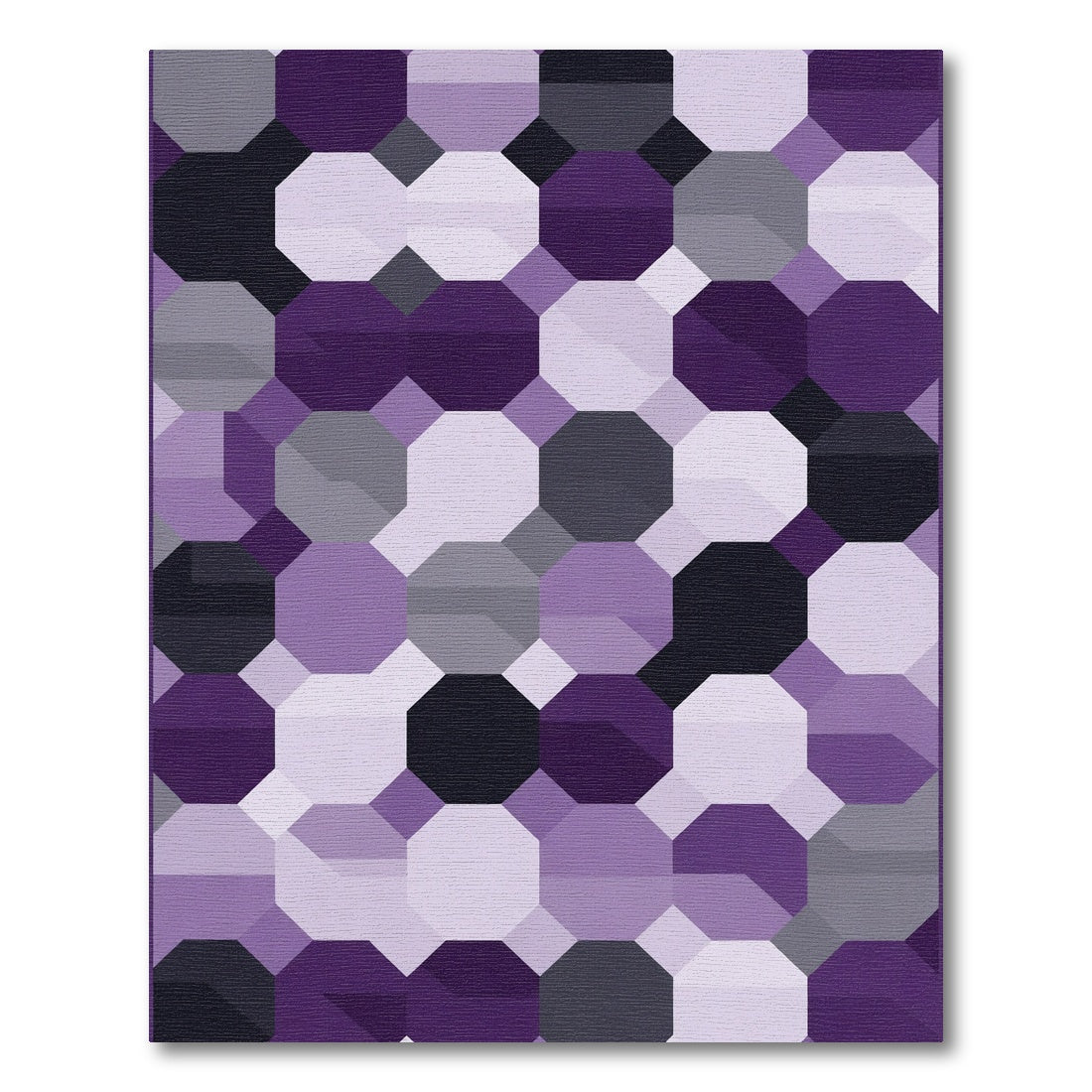 Modern Purple Geometric Octagon Rug