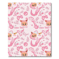 Whimsical Pink Kitten Floral Scatter Rug