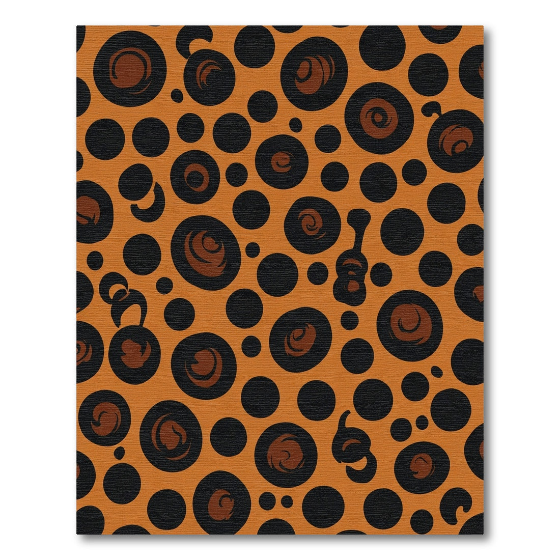 Bold Orange Black Animal Spots Rug