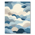 Serene Blue Cloudscape Layered Abstraction Rug
